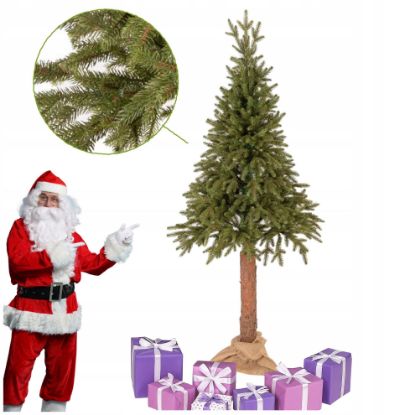 Obrazek Choinka sztuczna świerk na pniu 180 cm jak żywa PE 100 %