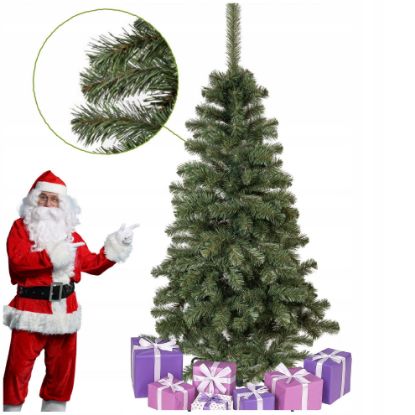 Obrazek Choinka sztuczna jodła kaukaska 180 cm piękna gęsta metalowy stojak zielona